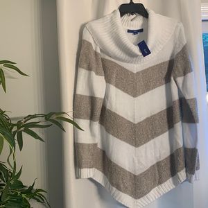 Tan and white sweater